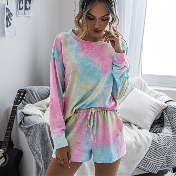 Restocked♦️🆕 Rainbow Colorful Tie Dye Lounge Set - Picture 2 of 7